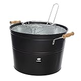 Kaemingk 73815 Barbacoa Cubo con Parrilla, Negro