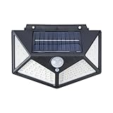 GRIFEMA GD203 Luz Solar Exterior con Sensor de Movimiento, [100 LEDs/ 3 Modos/ 600mAH], IP65 Impermeable Lamparas Exterior para Jardín, Garaje, Patio