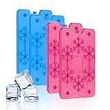 Paquete frío extraplano 4X,Acumuladores de Frío Nevera,Placas de hielo,Bloques Congeladores de Pequeños,Plana Freeze Refrigeración Bloques,para Viajar y Acampar Mantiene Fríos Alimentos y Bebidas