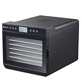 HENDI Deshidratador de alimentos, con 7 bandejas, secador eléctrico de frutas y verduras, temporizador de 24 hrs, temperatura regulable 35°-70°C, 230V, 500W, 345x450x(H)315mm, acero inoxidable, PP