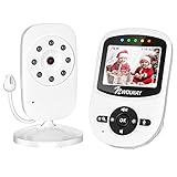 NWOUIIAY Camara Vigilancia Bebe 2.4' Pantalla LCD Vigilabebés con Cámara Visión Nocturna Modo Eco Comunicación Bidireccional Nanas et Recordatorio de Alimentación