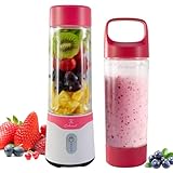 COKUNST Batidora Portátil para Smoothies y Batidos, 530ml Licuadora Portátil con 6 Cuchillas, Recargable Tipo-C, Batidora para Smoothies, Mini Licuadora Portatil con Tapa la Cocina de Viaje