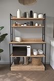 Buyqualia Estantería para Cocina de Estilo Industrial con Varios Niveles con estantes en melamina Color safir y Estructura de Acero en Negro (Alto 161 / Ancho 101 / Fondo 18-34) cm