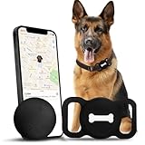 Nasuanata Localizador para Perros, Sin Suscripción Collar Localizador Perros con Carcasa de Silicona, Sin Cuotas Rastreador de Posición de Mascotas Sin GPS Funciona con Find My (Solo iOS) (Negro)