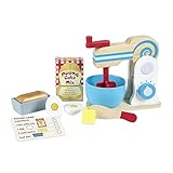 Melissa & Doug Juego De Batidora De Madera Para Hacer Pasteles, Juguetes de madera, Juego de imitación, creativo, Montessori, 3+, Regalo para niño o niña