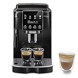 De'Longhi Magnifica Start ECAM222.20.B, Cafetera Superautomática con Boquilla para Leche, Cafetera Espresso del Grano a la Taza con 4 Recetas Soft One-Touch, Panel de Control, 1450W, Negro