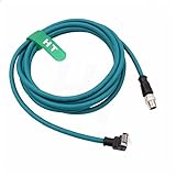 HangTon Cable Ethernet para cámara lectora de sensor para Keyence IV3 SR5000 Datalogic Matrix 220 320, M12 8 pines X-Coded RJ45 ángulo recto CAT 6A red escudo flexible impermeable 2 m