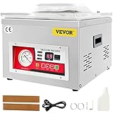 VEVOR Sellador al Vacío, 180W de Potencia de Motor y 260W de Sellado, Máquina de Envasado a Vacío, Acero Inoxidable, Máquina Selladora de Cámara, 33x25cm de Máx. Tamaño de Sellado, Hogar, Supermercado