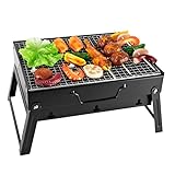 SunJas Barbacoa Portátil Barbacoa de Carbón Asador al Aire Libre Mini BBQ para 3-5 Personas para Jardin,Picnic,Camping - Size M