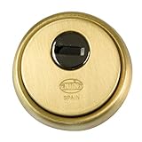 Amig - Escudo de seguridad para puerta | Latón | Cuerpo reforzado en acero sinterizado | Antitaladro | Color latón - dorado | Bocallave de 65mm de diámetro