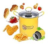 Mini Sartén Olla Para Freidora De Acero Inoxidable,Olla Freidora Con Cestillo,Cesta Freidora 3 Litros Olla Freidora Aceite Gas,Freidora Con Aceite 3l,Cazuela Freidora Con Cestillo
