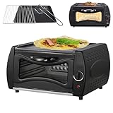 Horno Mini Pizza Chapati Roti Lahmacun Manakish Naan Panificadora, Horno Tandoor de Encimera de 15 L con Disco y Abrazadera, Control de Temperatura de 0-380 ℃ para Aparatos de Cocina para Llevar