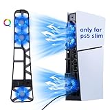 Mcbazel Ventilador de Refrigeración para PS5 Slim, Luz RGB y 3 Enfriadores, Disipación de Calor Rápida, Control de Temperatura/Enfriamiento Constante Compatible con Playstation 5 (No para PS5/Pro)