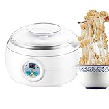 Yogurt Maker de acero inoxidable de 5 litros con pantalla LCD - Máquina eléctrica de fermentación de yogurt natto, control inteligente de tiempo, fermentador de vino de arroz - Home Bar Postre Shop