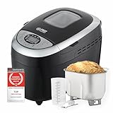 TZS First Austria Panificadora, 1250 g, 12 programas automáticos, 2 ganchos para amasar, programa sin pasta, mermelada y gluten, grado de tostado, retardo de inicio