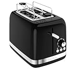 Moulinex Soleil - Tostadora 2 Ranuras, 850W, 7 niveles tostado, resultados dorados o crujientes, descongela, recalienta y para, rejilla para bollos, panecillos y baguettes, bandeja recogemigas, LT3018