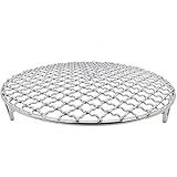 Bulevisiter Rejilla redonda de acero inoxidable para asar, hornear de alambre grueso, rejilla de enfriamiento al vapor, parrilla de cocina, apta para lavavajillas (180 mm)