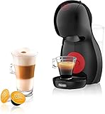 Nescafé Dolce Gusto De'longhi Piccolo XS EDG210.B Cafetera express de cápsulas con 15 bares de presión y capacidad de 0.8 litros, diseño compacto, Steel, Negro