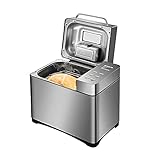 Panificadora de 650 W, 25-120 °C, 1 kg, totalmente automática, 19 programas, temporizador de 15 horas, con dispensador para frutas, para cocina y caravana