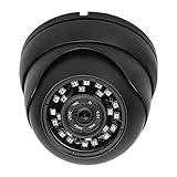 Cámara de seguridad tipo domo, 120 ° gran angular HD AHD 1080P 24PCS LED Cámara domo impermeable para autobuses para automóviles para camiones(negro)