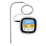 WMF BBQ - Termómetro Digital para carne, Termómetro para Grill con 5 Niveles de Cocción, Pantalla Táctil LED, Temporizador, Soporte Magnético