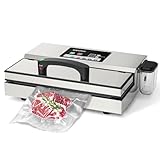 Wevac Maquina Vacio Alimentos Profesional, Potencia de Succión de 16 Litros/min, Costura de 30 cm, Fuerza de Vacío Regulable, Sellador al Vacío de Acero Inoxidable con Depósito de Líquidos