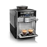 Siemens - Cafetera Superautomática, EQ6 plus s500, aromaDouble Shot, autoMilk Clean, ceramDrive, Display CoffeeSelect, Negro/Inox, TE655203RW