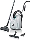 Bosch, Aspirador con Bolsa, Serie 4, Compacto, Ligero, Bolsa de residuos XL de 4 l, Radio de acción de 10 m, Filtro higiénico UltraAllergy, Fabricado en Alemania, Blanco, BG- B38HYG1