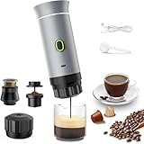 Cafetera Portatil Capsulas 3 en 1 compatible con Nespresso Dolce Gusto y Café Molido - Mini Cafetera Portátil Multicapsulas Ideal para Llevar - Maquina Cafe Portatil Pequeña