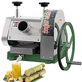 Prensa Manual De Caña De Azúcar,Exprimidor De Caña De Azúcar De Acero Inoxidable De 3 Rodillos,Con 2 Cuchillas Peladoras Y Manivela Grande,Para Caña De Azúcar Y Sorgo Dulce