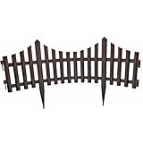 Acan Tradineur - Valla de plástico Decorativa de jardín - Borde para cespéd, Plantas, Flores, decoración de Exterior - N.º 5-32,5 x 60 x 0,7 cm - Color Wengue