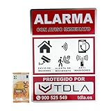 CARTEL ALARMA DISUASORIO - EL MAS GRANDE. 43x31cm. MAYOR QUE UN DINa3. ESTE SI SE VE EN UNA FACHADA GRANDE GARANTIA SATISFACCION, CARTEL REAL de EMPRESA VENTA ALARMAS AJAX ALUMINIO.