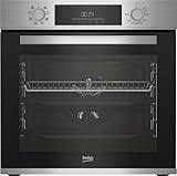 Beko BBIM12300X B300 - Horno empotrable (60 cm, volumen de 72 L, limpieza a vapor SteamShine, 8 tipos de calefacción, AeroPerfect para cocción uniforme, horno multifunción, acero inoxidable)