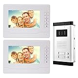 NN99 Video de puerta timbre Kit de sistema de intercomunicación Cámara de visión nocturna por infrarrojos 2 monitores para el hogar/apartamentos