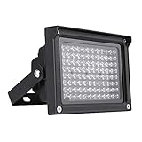 Splenssy 96 LED IR Illuminator 850nm Array Lámparas infrarrojas con sensor 12v visión nocturna al aire libre impermeable para cámara de seguridad CCTV (negro)