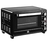 HOMCOM Horno Eléctrico de Sobremesa Horno Sobremesa de 32L 1600W con 3 Modos de Calor Temporizador 60 Min y Temperatura Regulable hasta 230℃ Negro