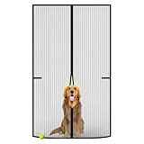 ViShawtek Mosquitera Cortina Puerta Magnetica Imantada Exterior Corredera, Antimosquitos con Imanes, Tela Mosquiteras de Ventanas para Puertas del Balcón, Magnético Automático Negro 90x200cm
