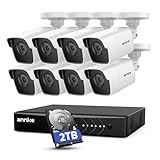ANNKE 5MP Kit de Vigilancia Sistema Seguridad 8 Canales con AI Personas/Vehiculos, DVR 3K Lite con Disco Duro 2TB, 8X 5MP Cámaras Analógica CCTV para Exteriores, IP67 Impermeable