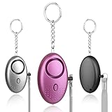 MXTIMWAN 3 Piezas Alarma de Bolsillo, Llavero Mujer con Luz LED, 140dB Llavero de Seguridad para Autodefensa - Chatter para Mujeres, Mayores, Estudiantes Autodefensa Protección Asegurada