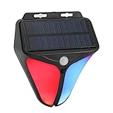 Luces de Advertencia Estroboscópicas Solares Actualizadas 2023 con Alarma de 129db y 4 Modos de Trabajo, Luz de Alarma con Sensor de Movimiento de Energía Solar IP65 a Prueba de