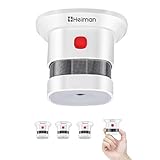 Mini Detector de Alarma de Humo HEIMAN, Batería de por Vida con batería de 10 años, Premio Reddot, Certificado CE, Detector de Incendios fotoeléctrico Independiente para el hogar (3 Unidades)