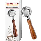 NEOUZA Portafiltro sin fondo de 58 mm para cafetera espresso compatible con Breville Gemilai LA Mazocco Nuova Simonelli WPM 304 de acero inoxidable con dos orejas con cesta de filtro (58 mm Nuova)