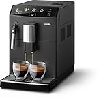 Philips HD8827/01 3000 Serie Cafetera automática, espumador de leche clásico, color negro sin kit de mantenimiento completo negro