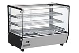 METRO Professional Vitrina térmica GHV1160R, acero inoxidable/cristal, 85 x 56,8 x 68,6 cm, 160 litros, temp.: 30 a +90°C, 1100 W, 3 estantes, plata