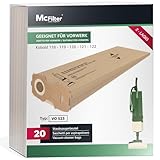 McFilter | 20 bolsas para aspiradora adecuadas para Vorwerk Kobold VK118 VK119 VK120 VK121 VK122 | papel de filtro de 2 capas | recambio para FP118-122 | bolsa tipo VO 523