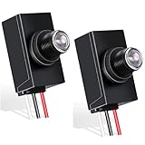 Greluma 2 Piezas Sensor de anochecer a amanecer para iluminación exterior Interruptor fotoeléctrico de 120-277 V Sensor de luz de fotocélula para la mayoría de accesorios de iluminación exterior