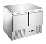 GGM Gastro Mostrador Refrigerado ECO - 2 Puertas - 240 Litros - Construcción de Acero Inoxidable - Aislamiento de Poliuretano de 3 cm - Termostato Digital - SAG97END#07