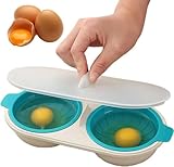 CYJXL Cocinar Huevos Microondas, Huevo Furtivo para Microondas, Microondas Recipiente para Tortillas, Huevos Escalfados Cocidos, para Hervir Huevos, Hacer Huevos Escalfados, Azul (CY056)