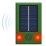 Ahuyentador de Palomas,Aves,Gatos con ultrasonidos, se Recarga con su Placa Solar para Exteriores Emite ultrasonidos de Forma Continua