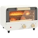 HOMCOM Horno Eléctrico de Sobremesa Horno Sobremesa de 12L 750W Horno Eléctrico con Puerta de Vidrio Temporizador y Temperatura Ajustables hasta 230℃ Blanco